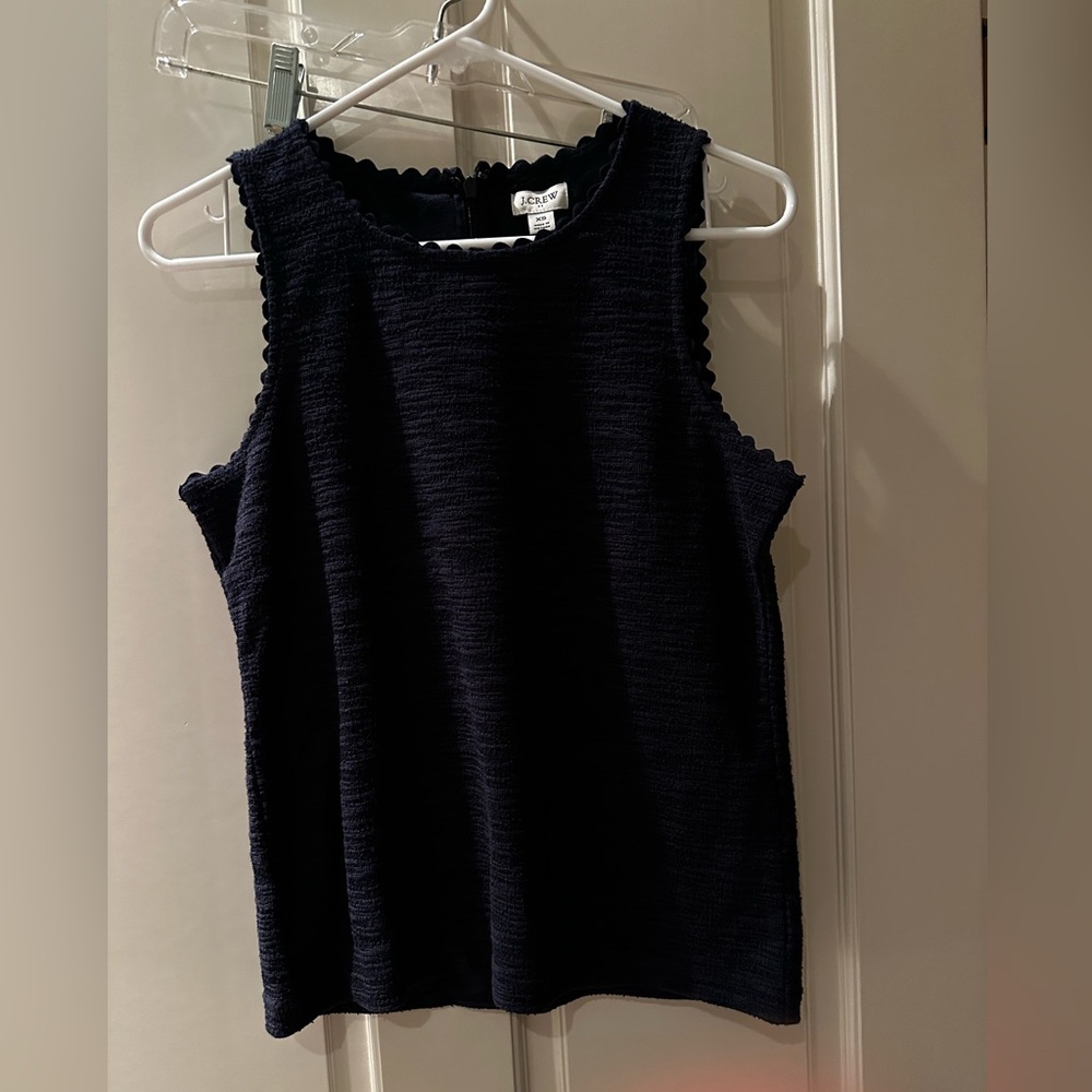Women’s J.Crew navy sleeveless top size XS.
